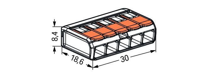 steekklem met hendel 5x0,14-4mm² (25 stuks)