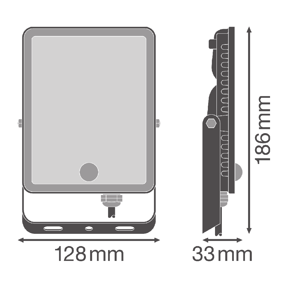 essential LED floodlight zwart 30W met sensor koel wit