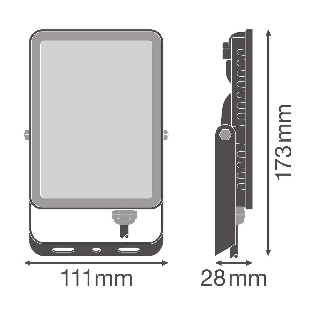 essential LED floodlight zwart 20W koel wit