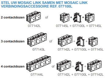 Mosaic Link drievoudig stopcontact wit