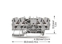 rijgklem 4x0,25-4mm grijs