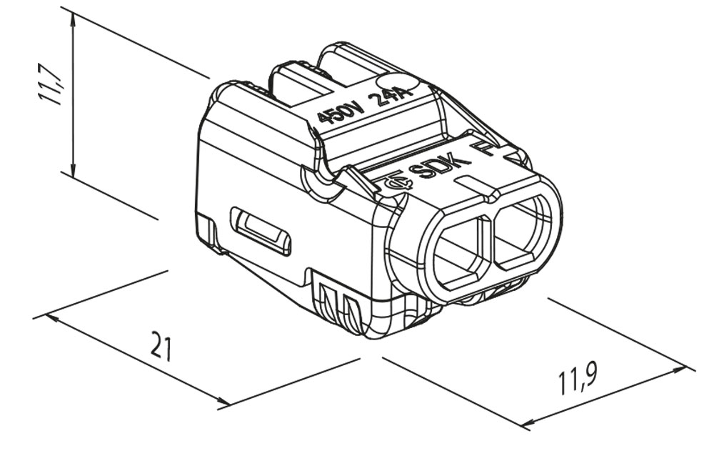 steeklusterklem soepel+vob 2x0.5-2,5mm²