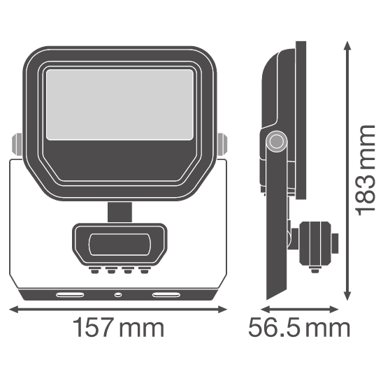 Gen 4 floodlight zwart 17W/11W met sensor koel wit