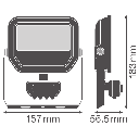 Gen 4 floodlight zwart 17W/11W met sensor koel wit