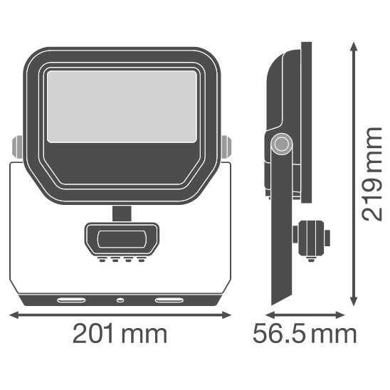 Gen 4 floodlight zwart 41W/27W met sensor koel wit