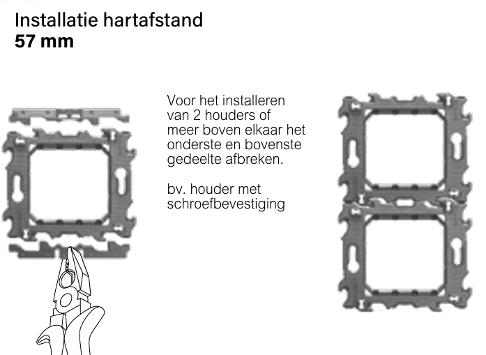 Light Now houder met schroefbevestiging + 2 schroeven