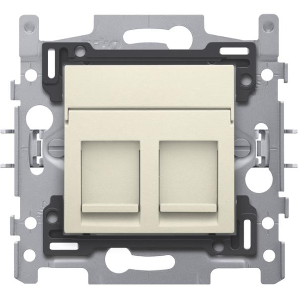 2 connexions RJ45 UTP Cat. 5E set de finition cream