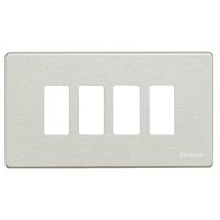 504/4/AL Magic aluminium Plaque de recouvrement 4 modules