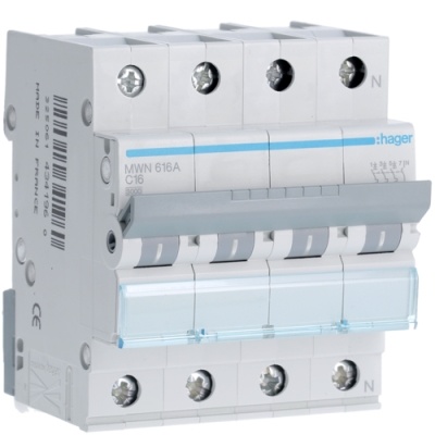 automaat 3P+N - 16A - 3kA - curve C