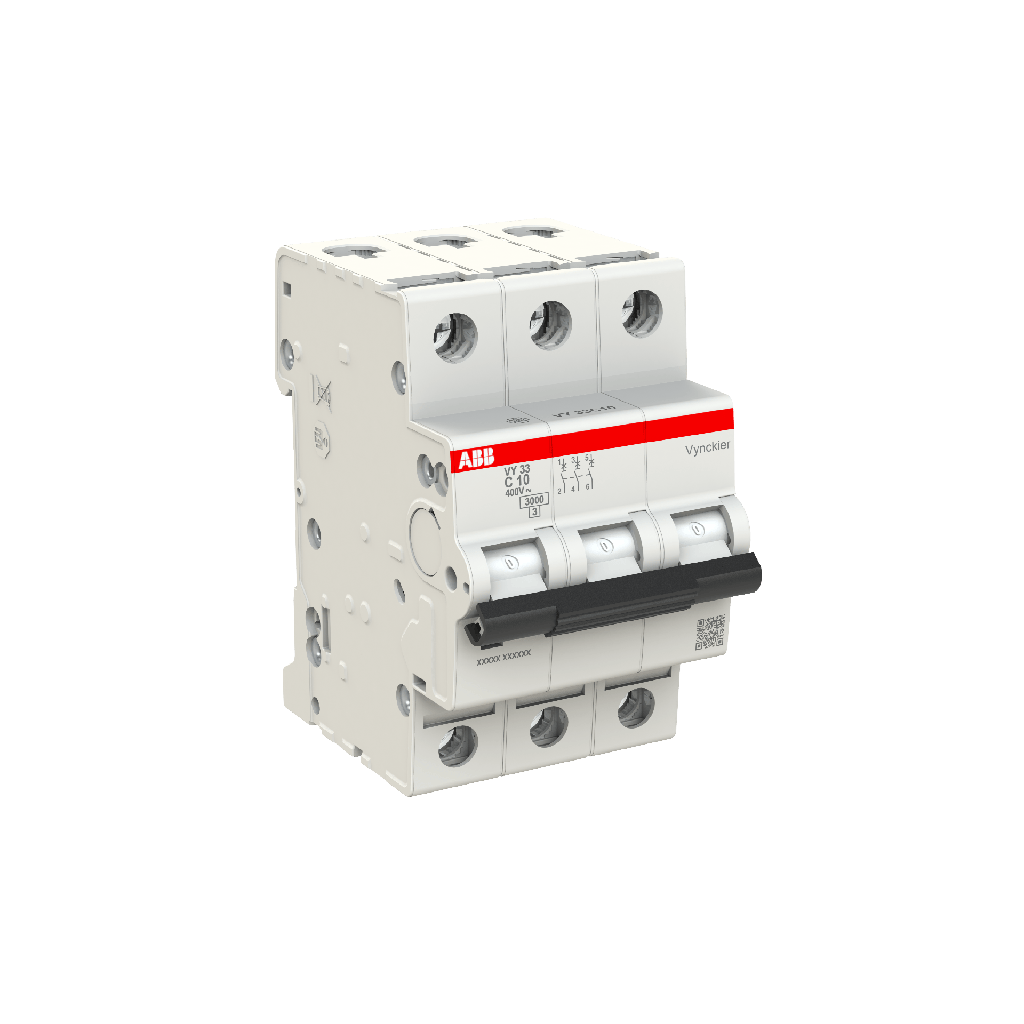 Disjoncteur 3P - 10A - 3kA - courbe C