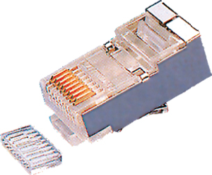 RJ45 8-polige krimpstekker ftp/stp CAT5e shielded (25 stuks)