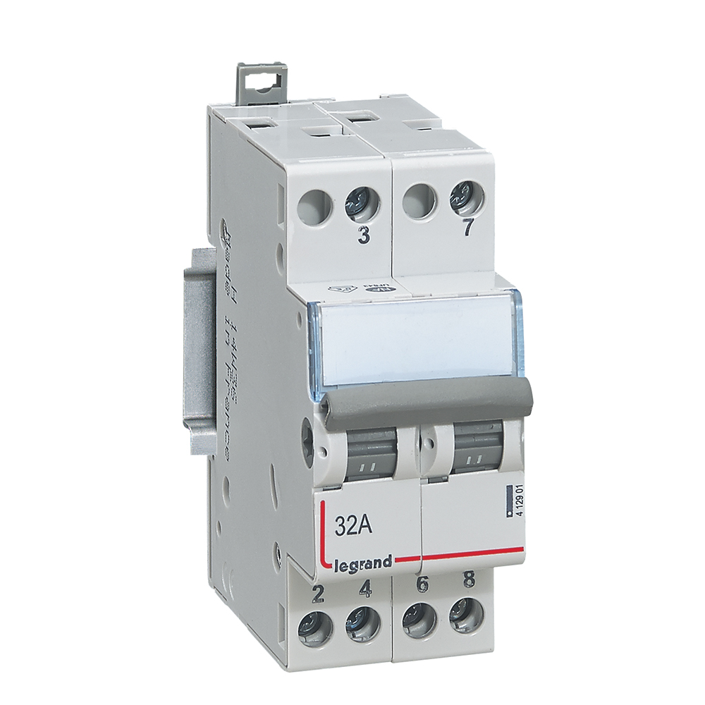 CX3 interrupteur double 400V, 32A. Largeur: 2 modules.