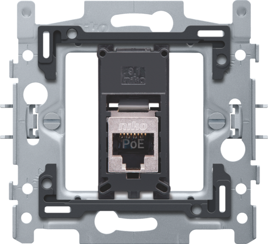 sokkel 1x RJ45 STP Cat6A PoE met klauwbevestiging 170-66177