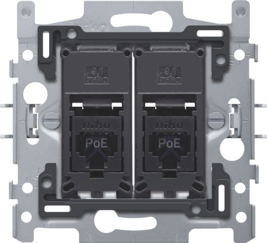 prise 2x RJ45 UTP Cat6 PoE prête