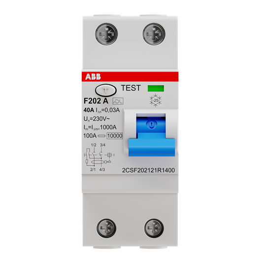 Interrupteur différentiel F200, 2P, 40A, 30mA