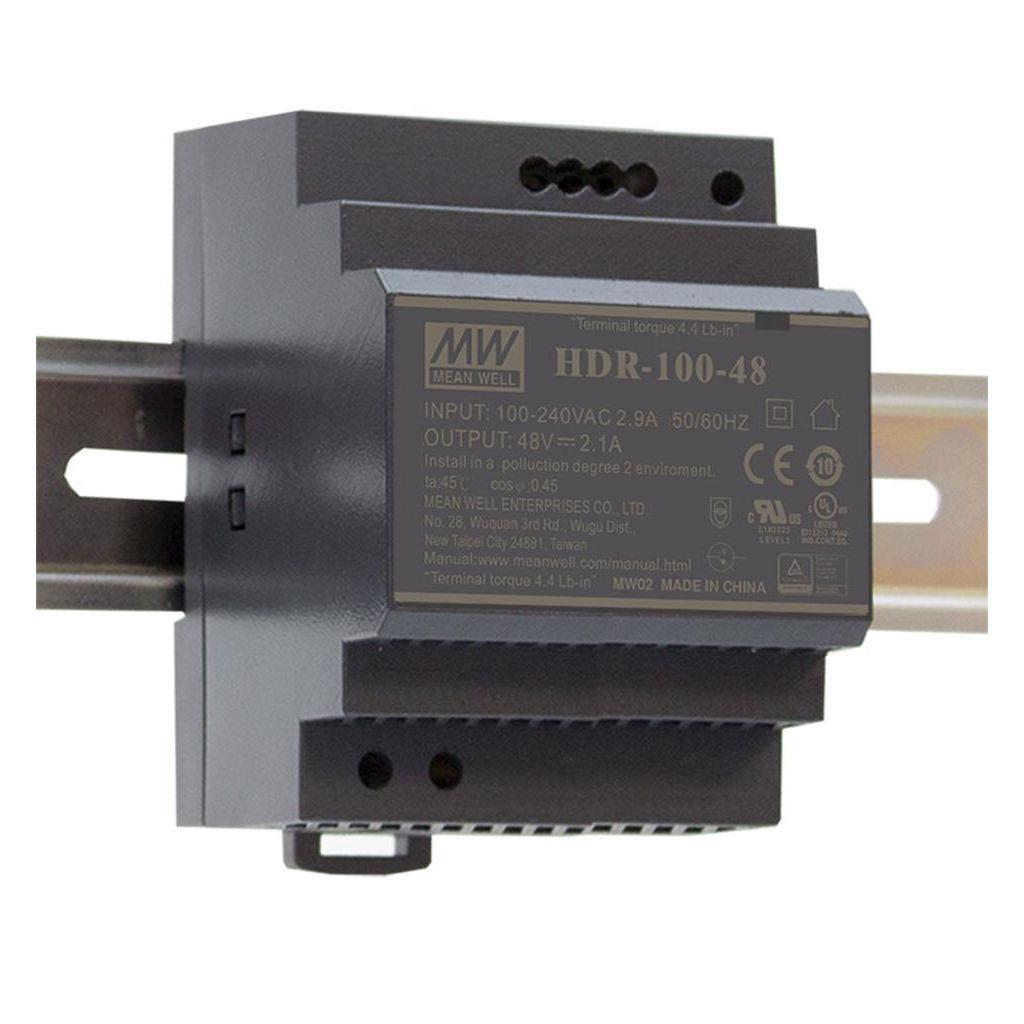 voeding DIN-rail 100W 48VDC 2,1A