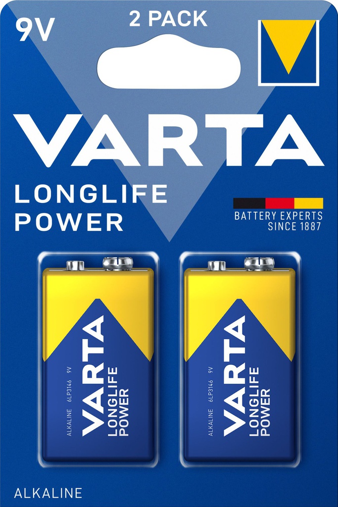 batterij longlife power 9V (2 stuks)