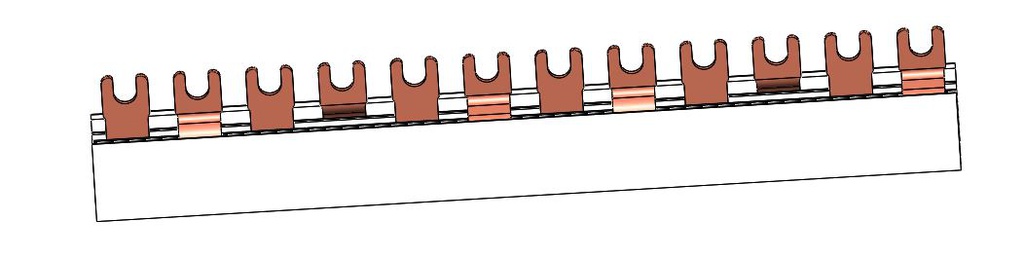 kamgeleider vork 2P 10mm² 8 modules (LN-LN-...)