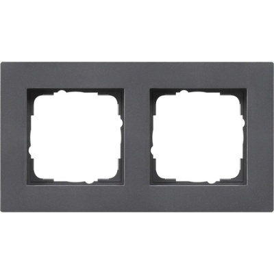 Cadre de recouvrement 2 modules E2 plat Anthracite - 0212235