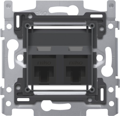 2 connexions RJ45 UTP Cat. 6A PoE modèle oblique avec fixation par vis (170-66372)