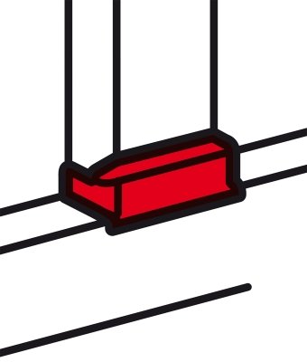 T-aftakking 50x80mm DLP zwart - 075775