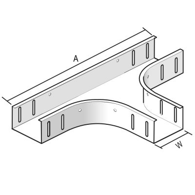 T-stuk kabelbaan 60 x 100 mm