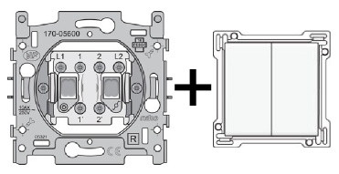 Tweevoudige Serie schakelaar + afwerkset Original/Intens White