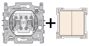 Double interrupteur en série avec set de finition Original Cream