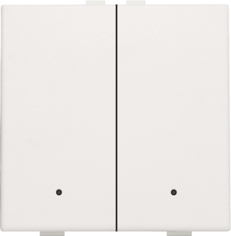 Bouton-poussoir double avec led, Blanc