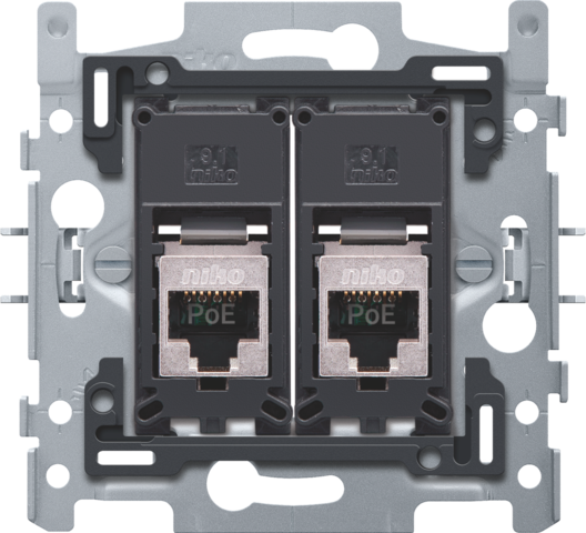 2 connexions RJ45 STP Cat. 5E PoE  fixation par griffes (170-66156)