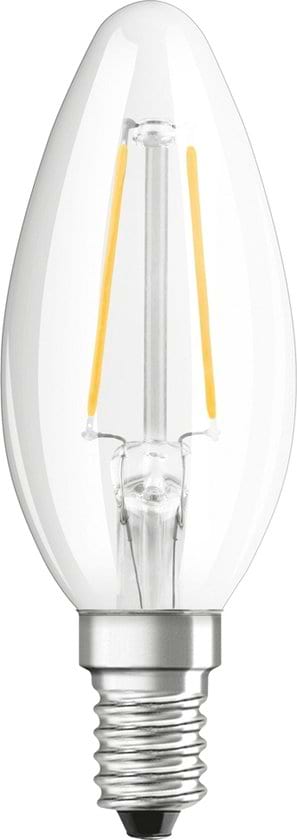 ledlamp E14 4W kaarsvorm filament warm wit (2 stuks)