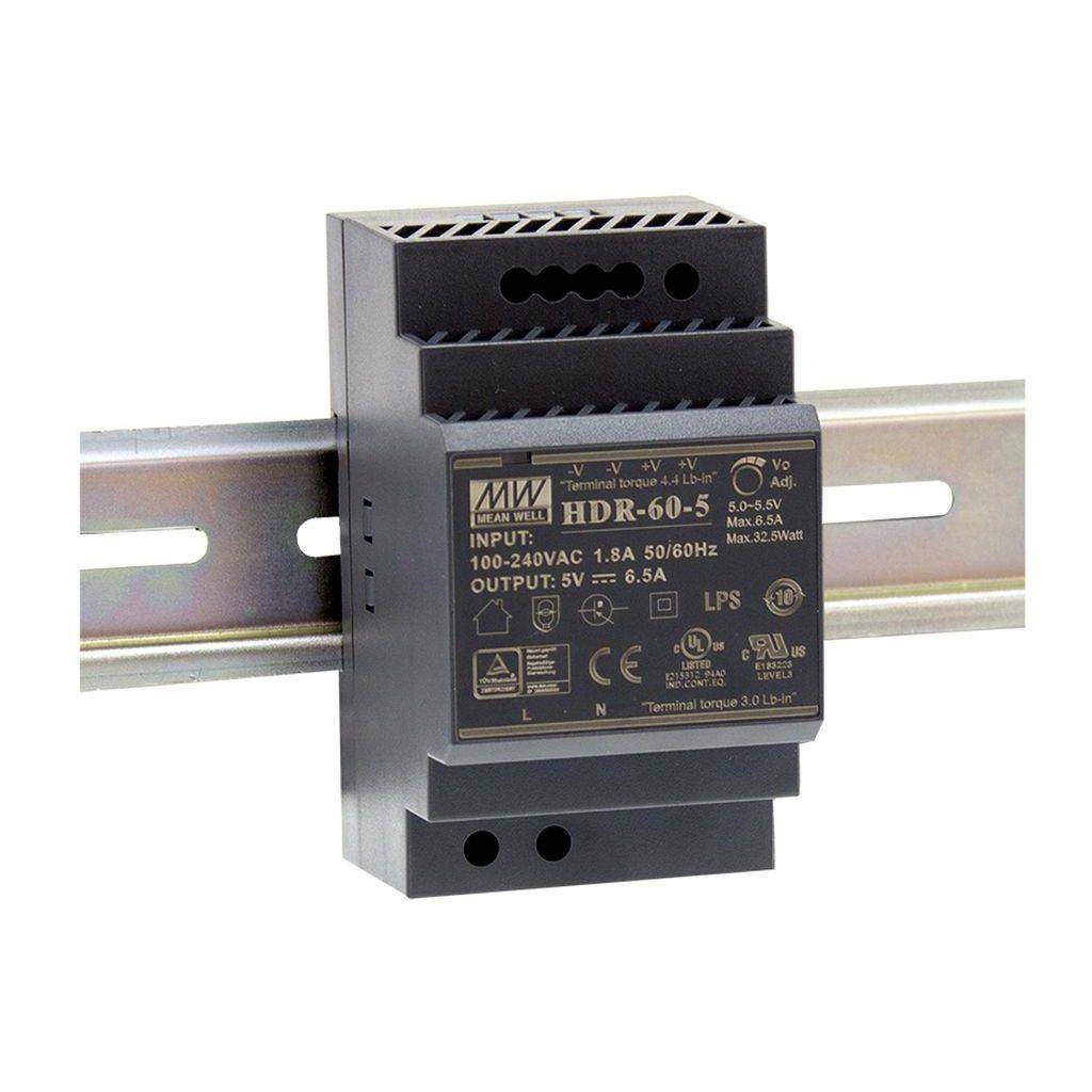 Voeding Ultra slim DIN rail 220V/12VDC 4.5A 60W