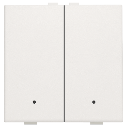 bouton-poussoir double avec LED et capteurs de confort , white