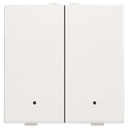 bouton-poussoir double avec LED et capteurs de confort , white