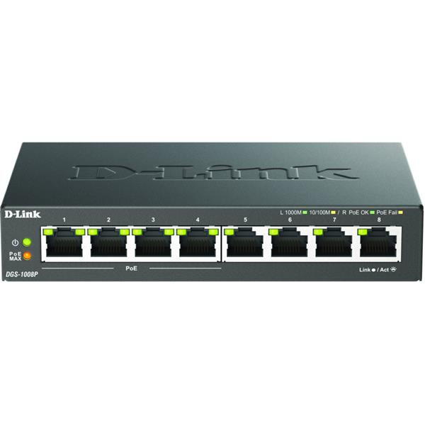 Switch 8 ports, dont 4 ports PoE