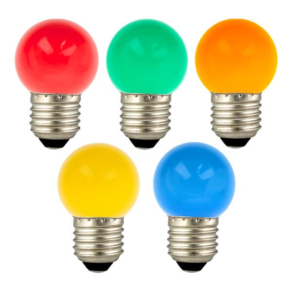 party ledlamp E27 1W multi-colour IP44 (5 stuks)