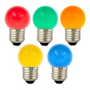 lampe LED de fête E27 1W multi-couleur IP44 (5 pièces)