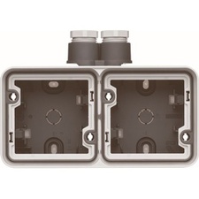 [CBO_WNA659] Boîte de surface horizontale double Cubyko 2 entrées presse-étoupe M20 gris