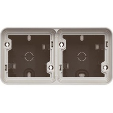 [CBO_WNA682] Boîte horizontale double Cubyko gris 2 entrées à membrane gris