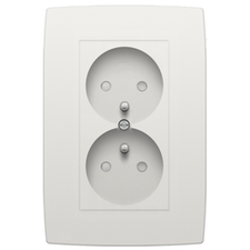 [NIK_101-67700] Prise murale double blanche 101-67700