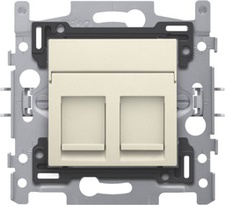 [NIK_100-65114] RJ11 UTP x2 vlakke uitvoering + afwerkingsset