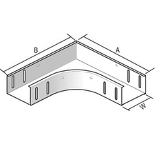 [VER_B90.60.100] Horizontale bocht Kabelbaan 60 x 100