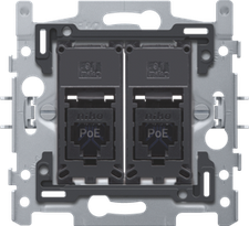 [NIK_170-66162] sokkel 2x RJ45 UTP Cat6 PoE met klauwbevestiging 170-66162