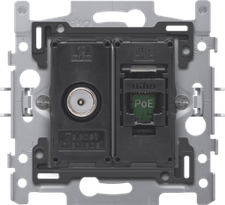 [NIK_170-66258] sokkel coax + RJ45 UTP Cat6 PoE met klauwbevestiging 170-66258