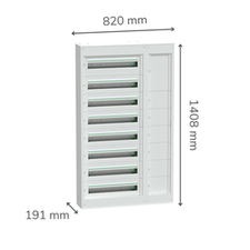 [SCH_LVSSD824] PrismaSeT S armoire avec goulotte sans porte - 8x24 modules - blanc