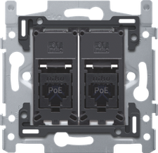 [NIK_170-66262] socle 2x RJ45 UTP Cat6 PoE avec fixation à vis