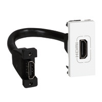 [LEG_078778] Mosaic contactdoos HDMI voorbekabeld 1 mod - wit 078778