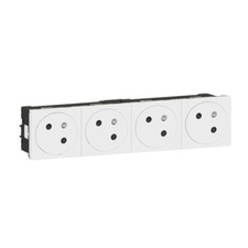 [LEG_077144L] Mosaic Link prise quadruple 8 modules blanc