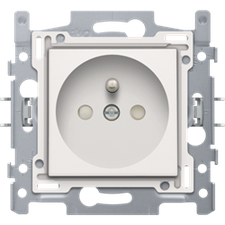 [NIK_101-66605] stopcontact 28,5mm met steekklemmen en afwerkingsset wit