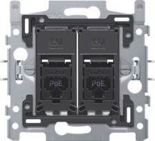 [NIK_170-66172] sokkel 2x RJ45 UTP Cat6A PoE met klauwbevestiging 170-66172